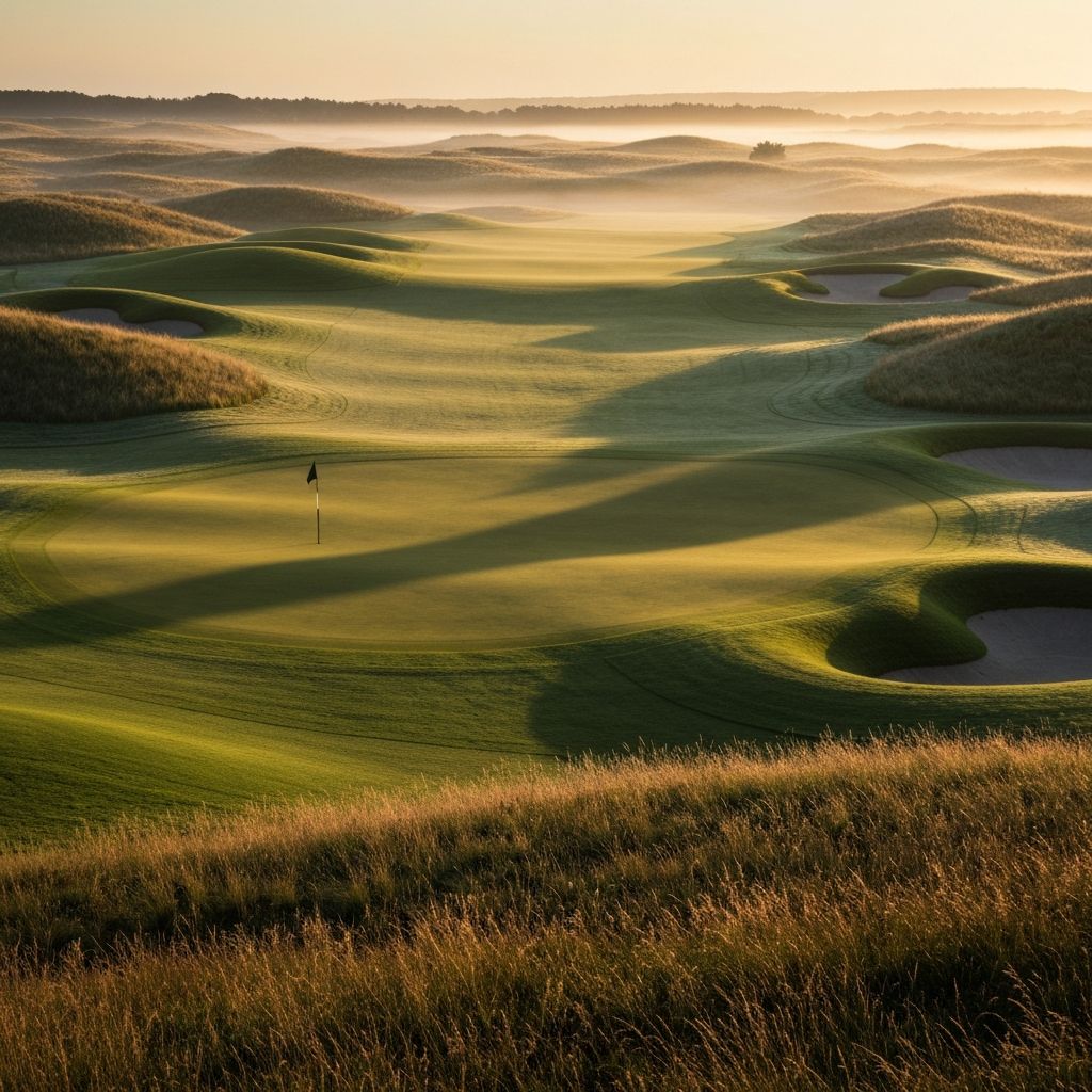 Premium golf course at golden hour